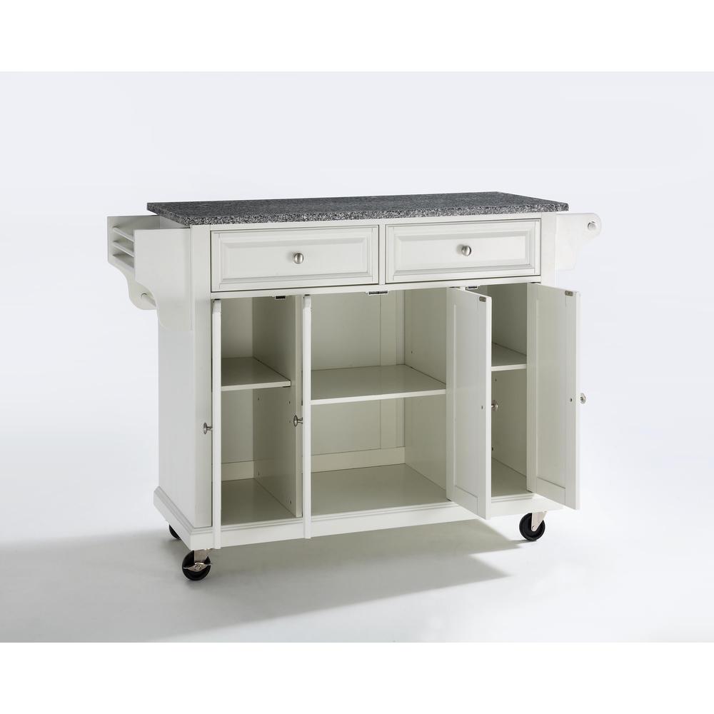 Full Size Granite Top Kitchen Cart White/Gray. Picture 5