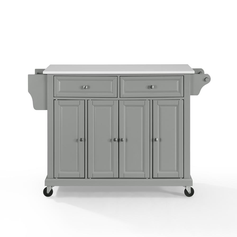 Full Size Stone Top Kitchen Cart Gray/White. Picture 8