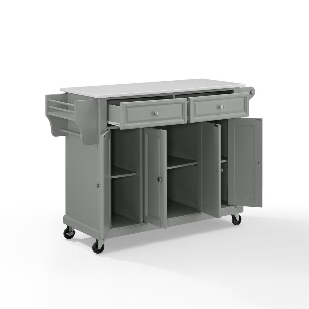 Full Size Stone Top Kitchen Cart Gray/White. Picture 9