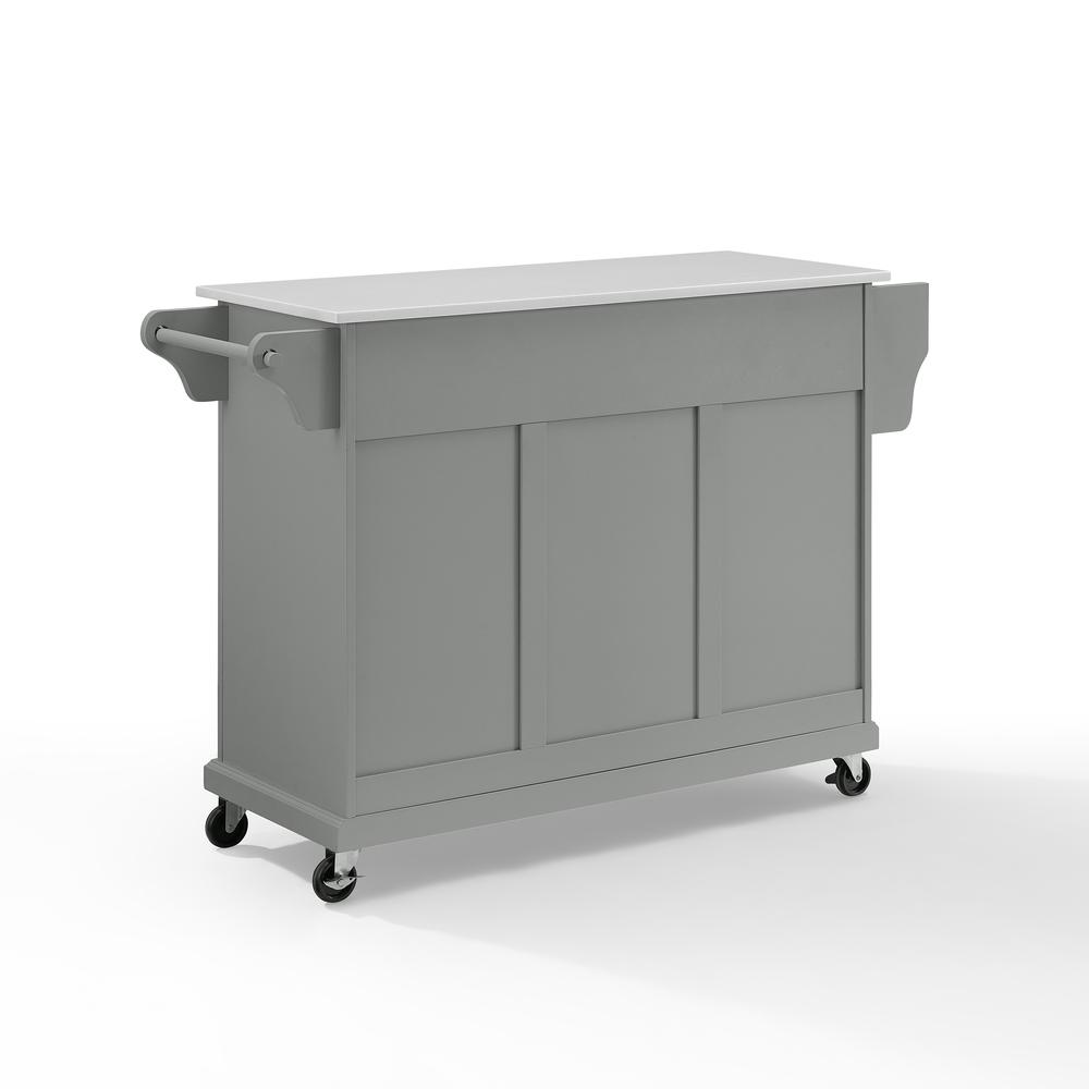 Full Size Stone Top Kitchen Cart Gray/White. Picture 10