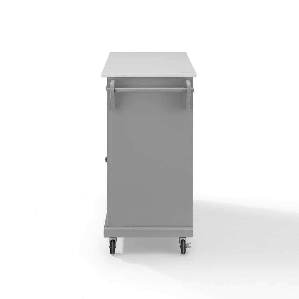 Full Size Stone Top Kitchen Cart Gray/White. Picture 11