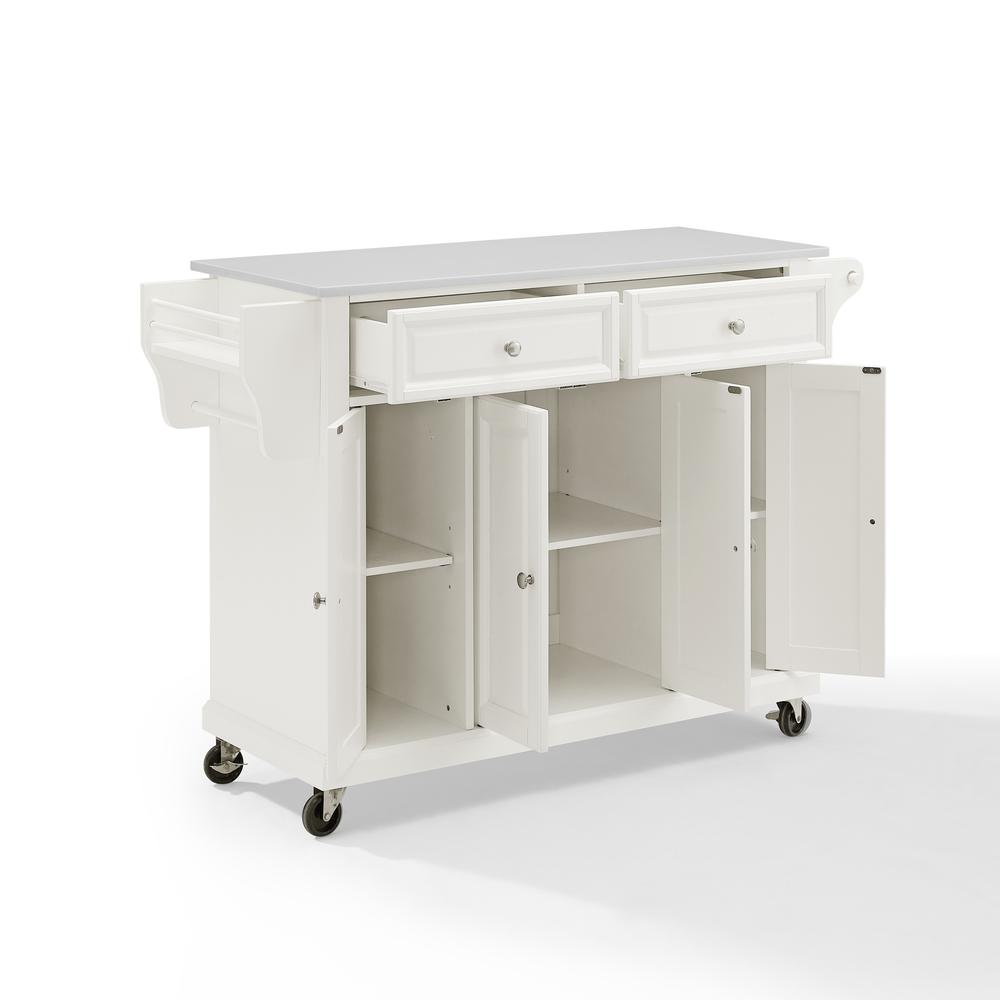 Full Size Granite Top Kitchen Cart White/White. Picture 9