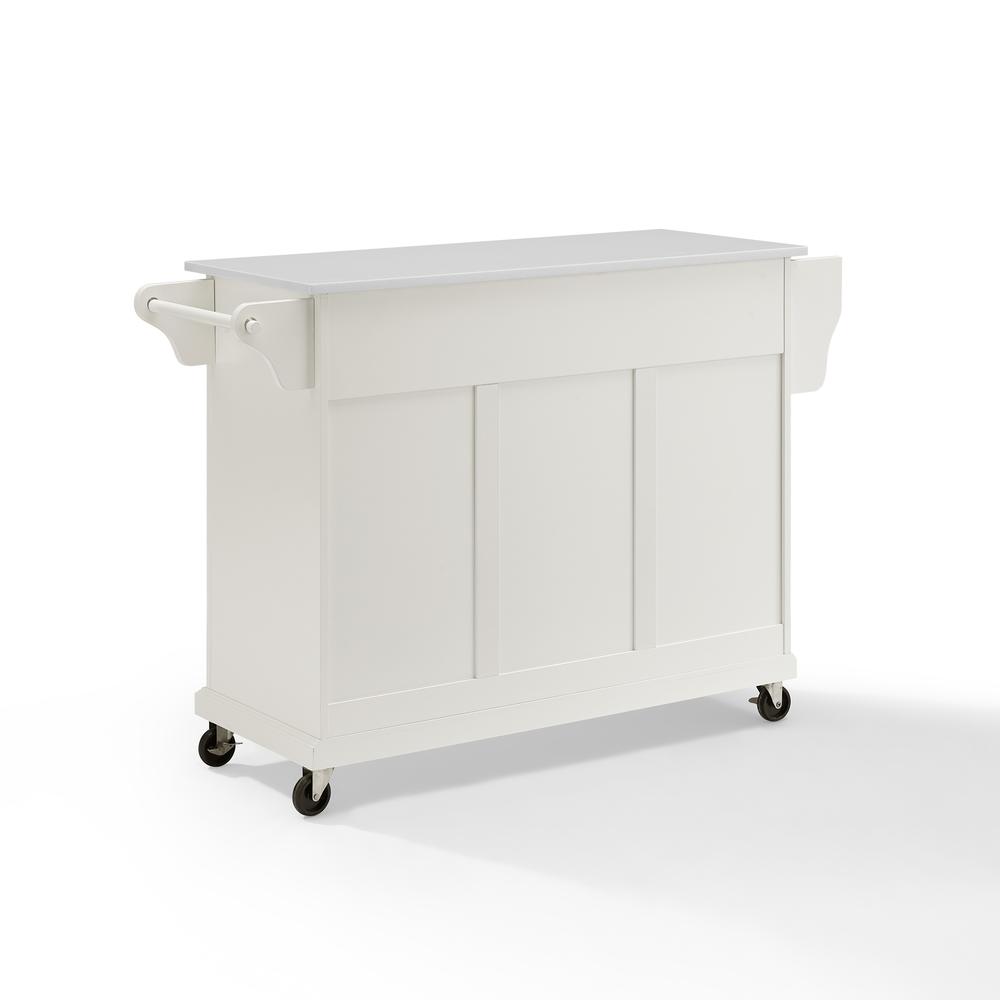 Full Size Stone Top Kitchen Cart White/White. Picture 10
