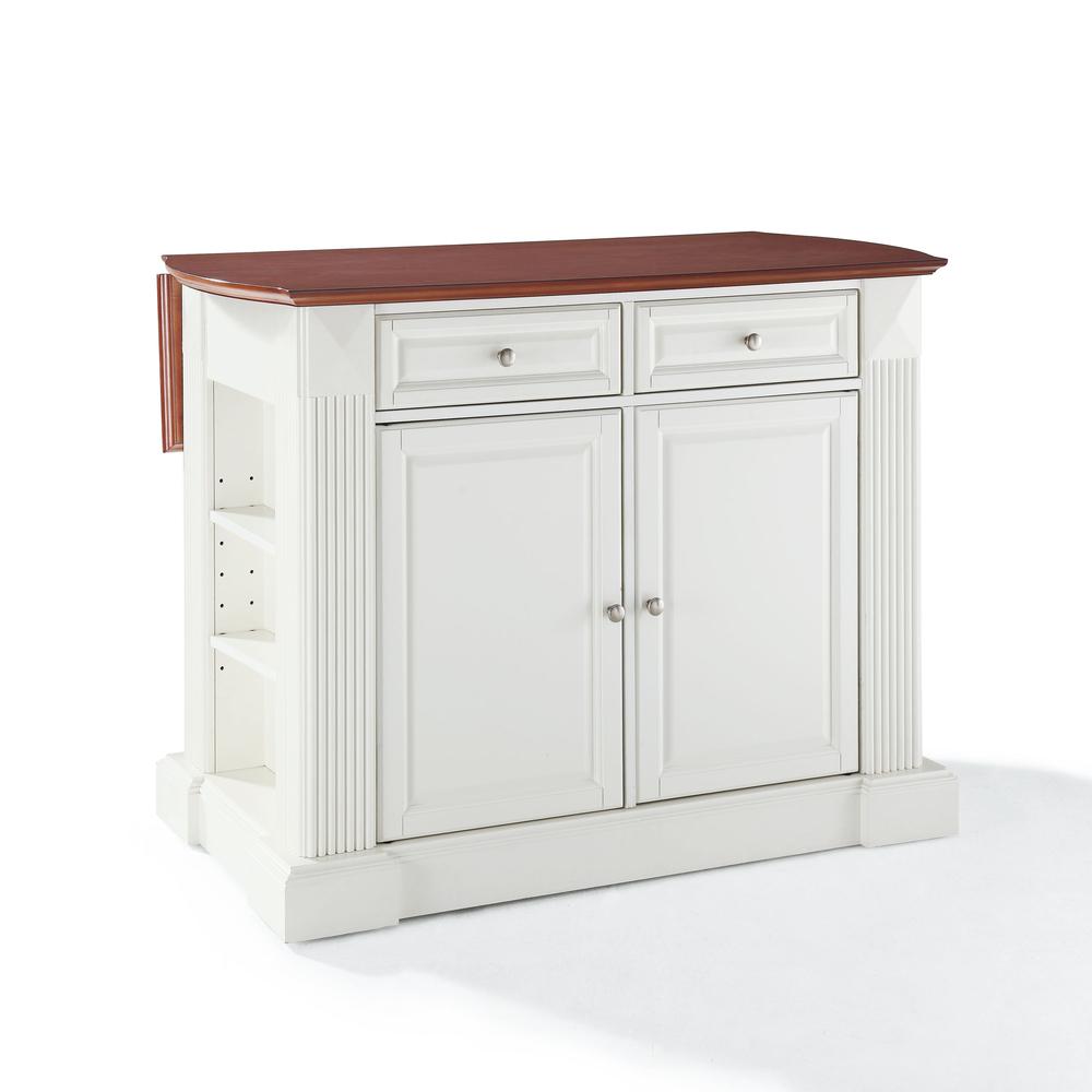 Coventry Drop Leaf Top Kitchen Island White/Cherry. Picture 1