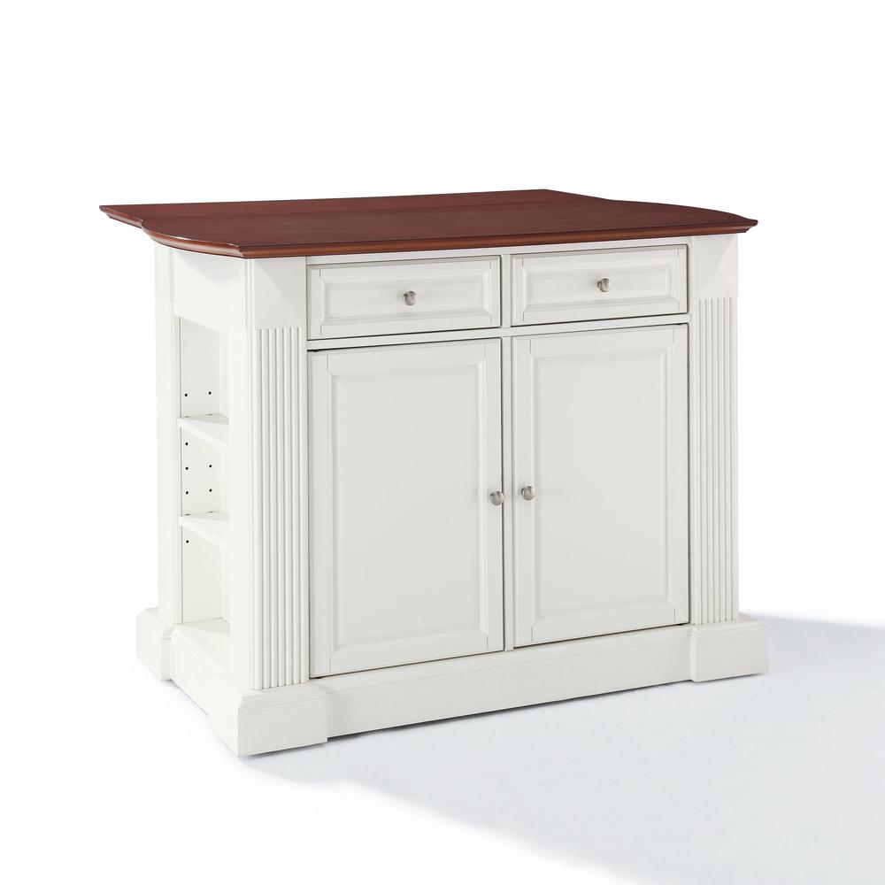 Coventry Drop Leaf Top Kitchen Island White/Cherry. Picture 7