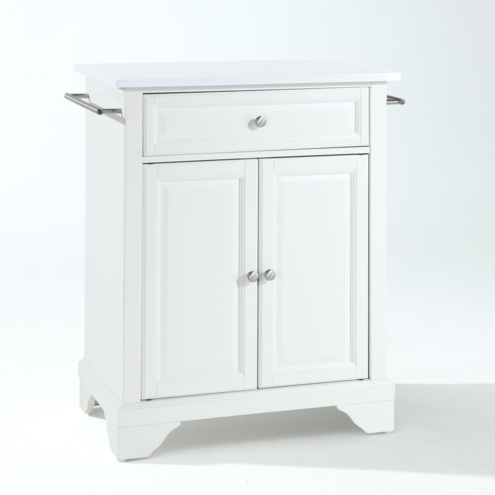 Lafayette Granite Top Compact Kitchen Island/Cart White/White. Picture 11