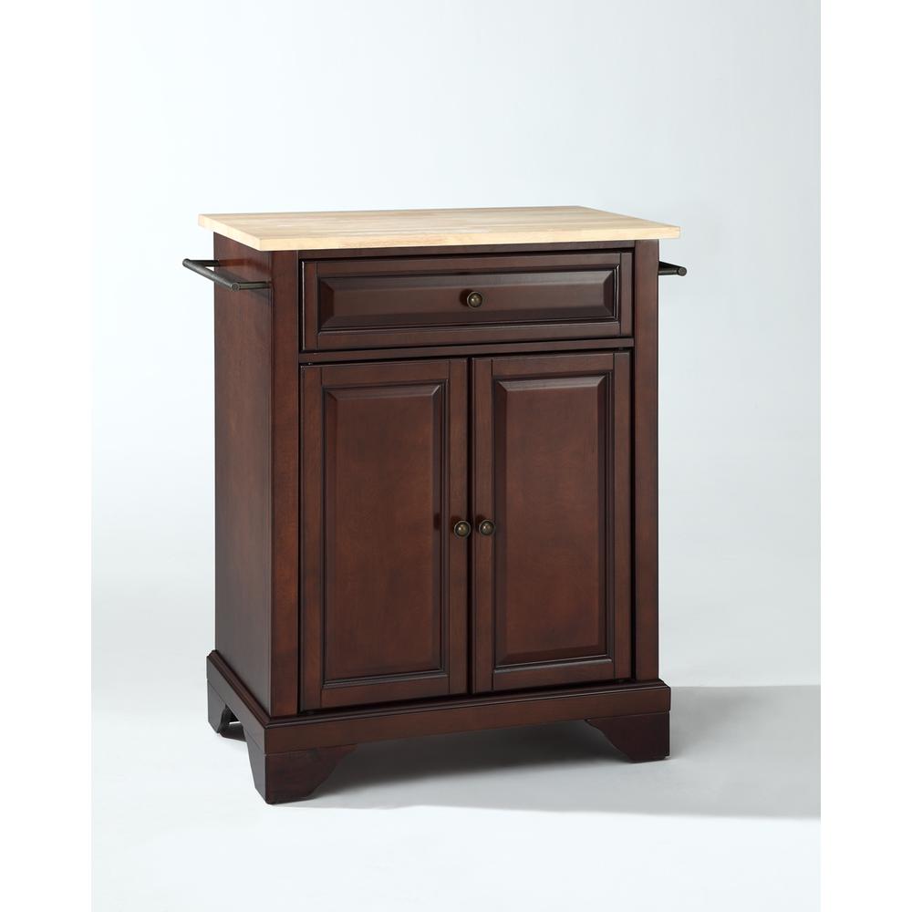 Lafayette Wood Top Portable Kitchen Island/Cart Mahogany/Natural. Picture 1