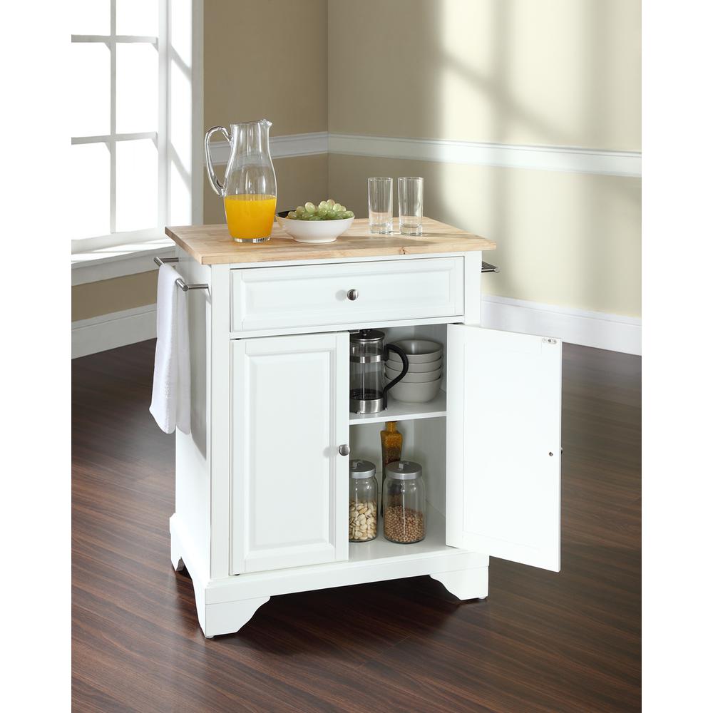 Lafayette Wood Top Portable Kitchen Island/Cart White/Natural. Picture 3