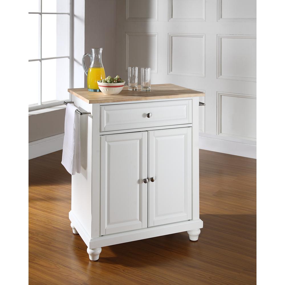 Cambridge Wood Top Portable Kitchen Island/Cart White/Natural. Picture 2