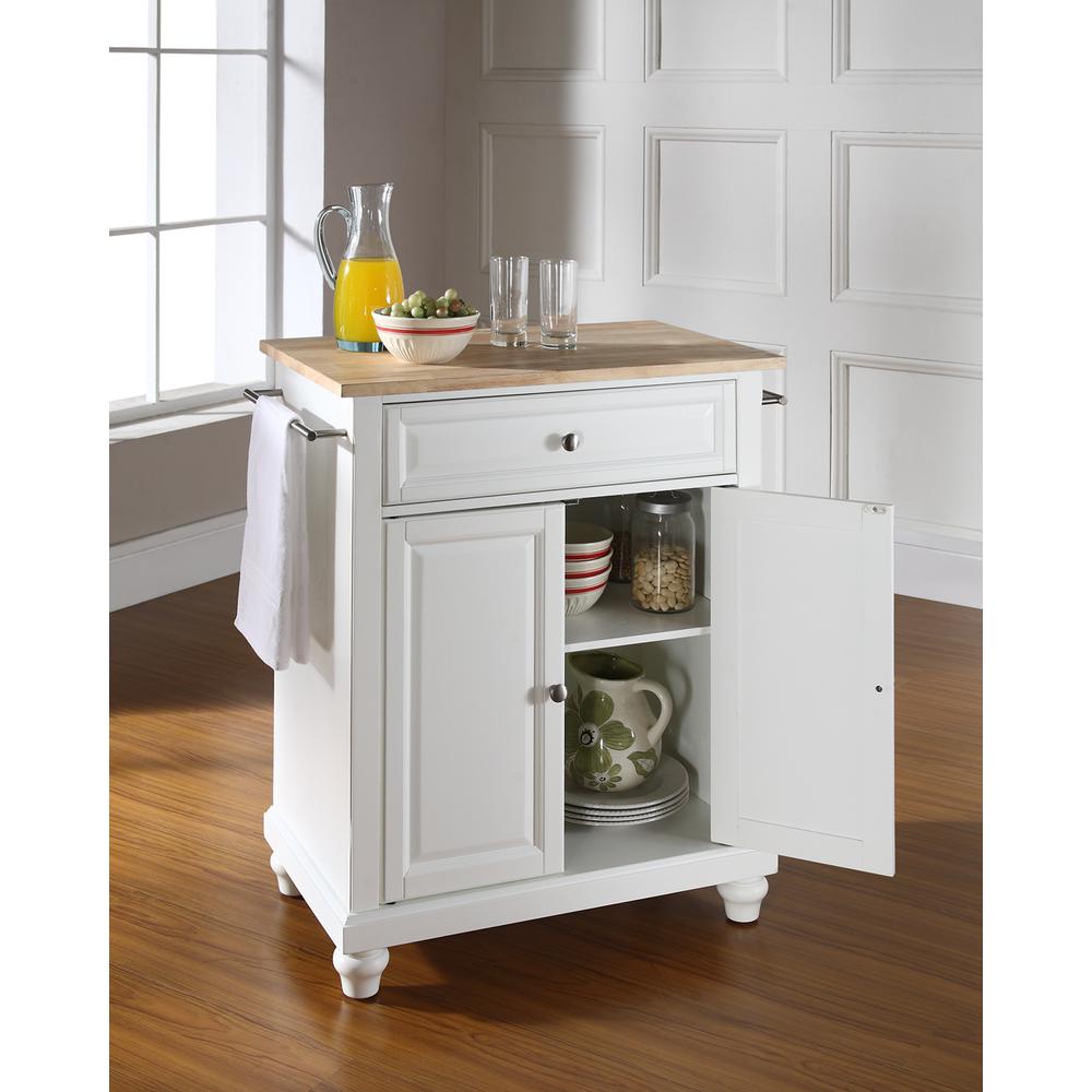 Cambridge Wood Top Portable Kitchen Island/Cart White/Natural. Picture 3