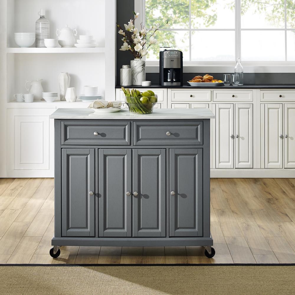 Avery Kitchen Cart Gray. Picture 3