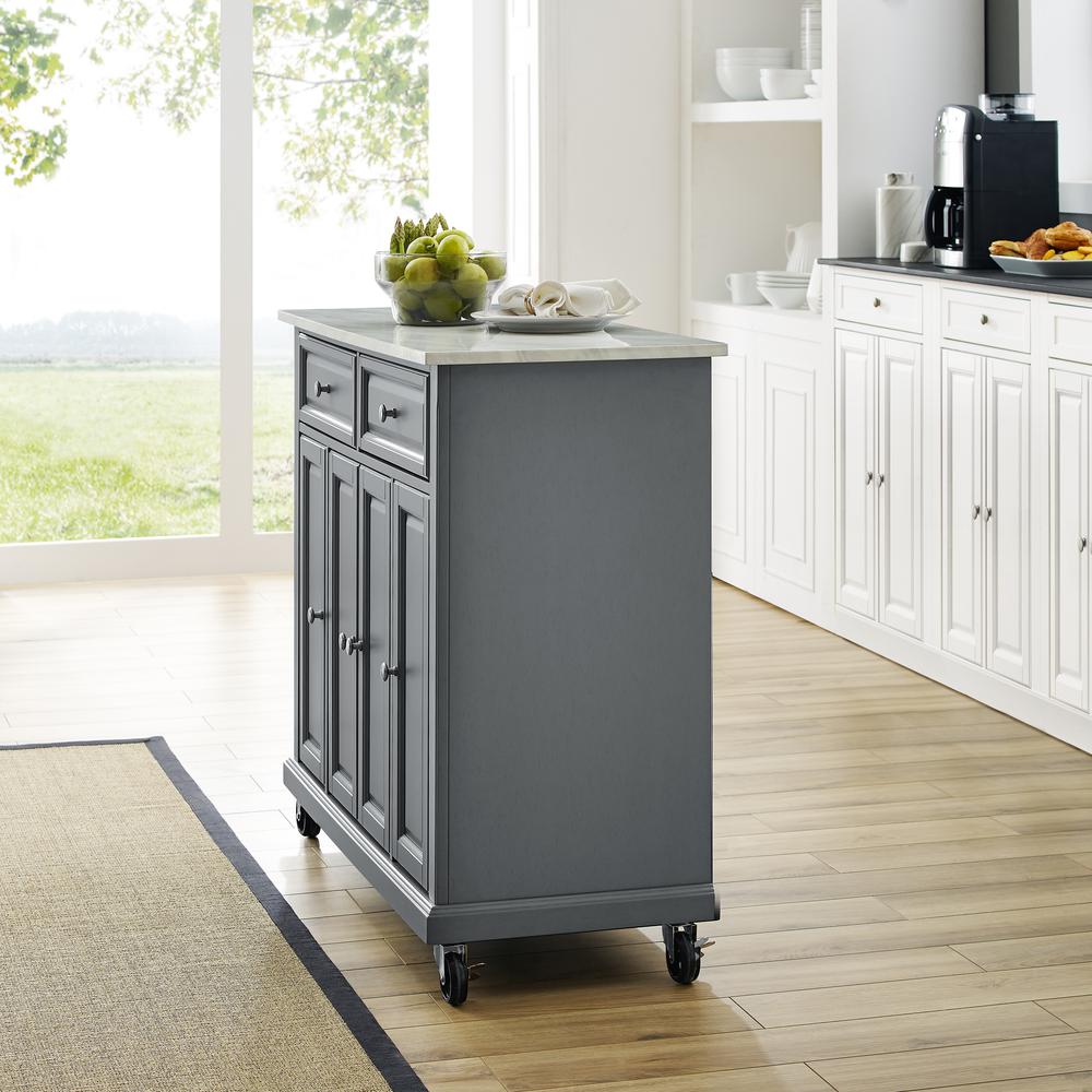 Avery Kitchen Cart Distressed Gray. Picture 4