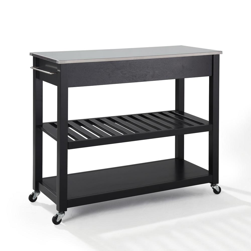 Stainless Steel Top Kitchen Prep Cart Black/Stainless Steel. Picture 2