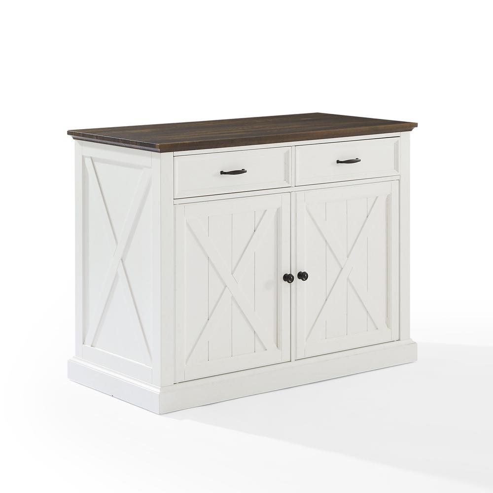 Clifton Kitchen Island Distressed White/Brown. Picture 15