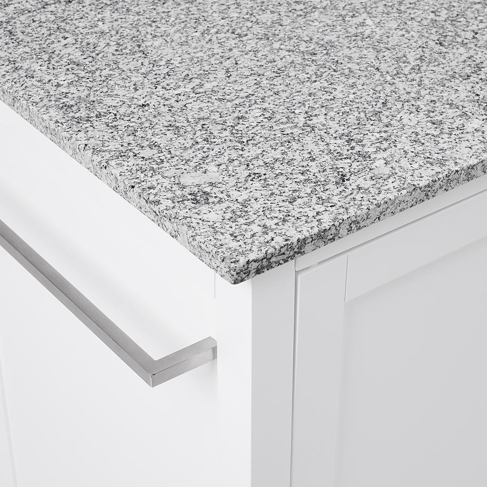 Soren Granite Top Kitchen Island/Cart White/Gray. Picture 18