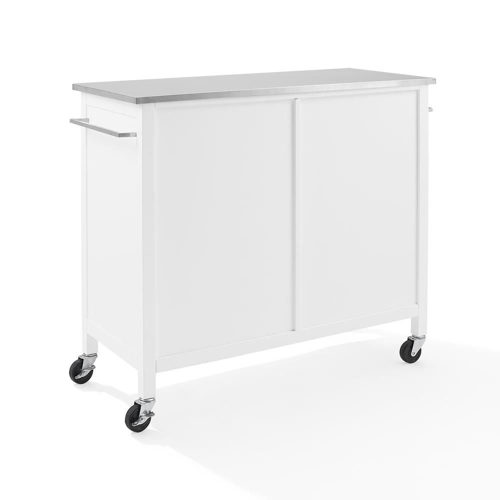 Soren Stainless Steel Top Kitchen Island/Cart White/Stainless Steel. Picture 12