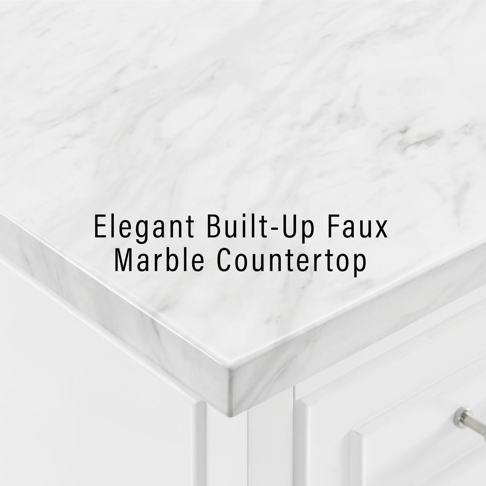 Cutler Faux Marble Top Kitchen Island. Picture 8