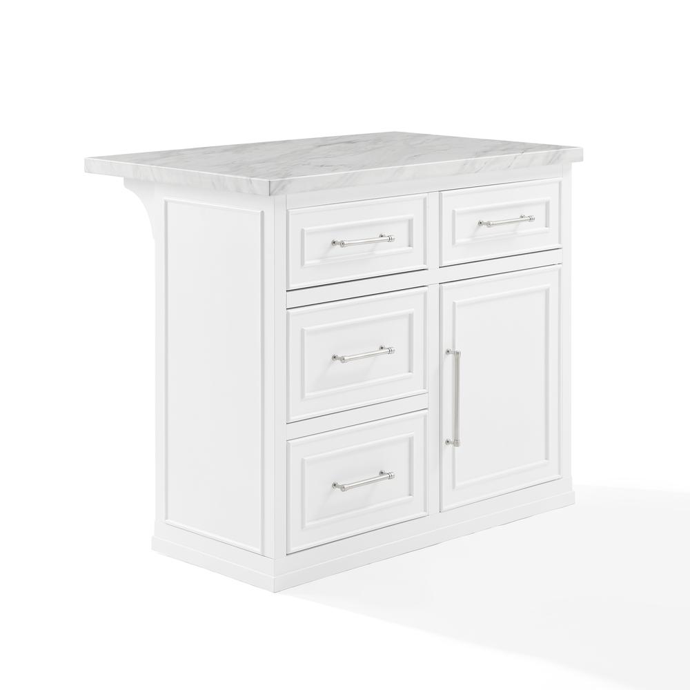 Cutler Faux Marble Top Kitchen Island. Picture 1