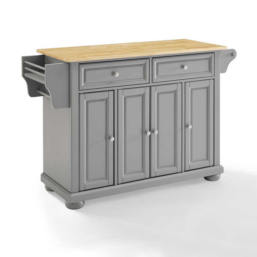 Alexandria Wood Top Kitchen Island/Cart Gray/Natural. Picture 7
