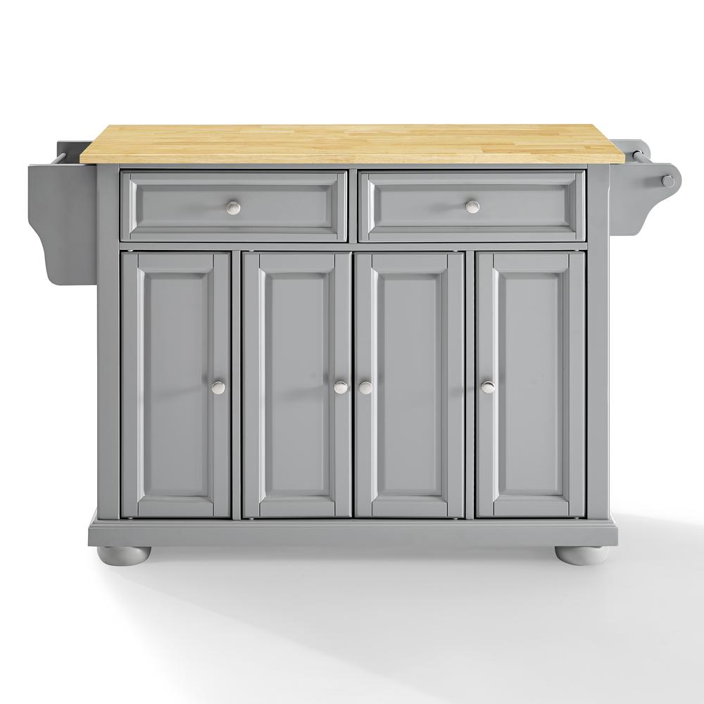 Alexandria Wood Top Kitchen Island/Cart Gray/Natural. Picture 8