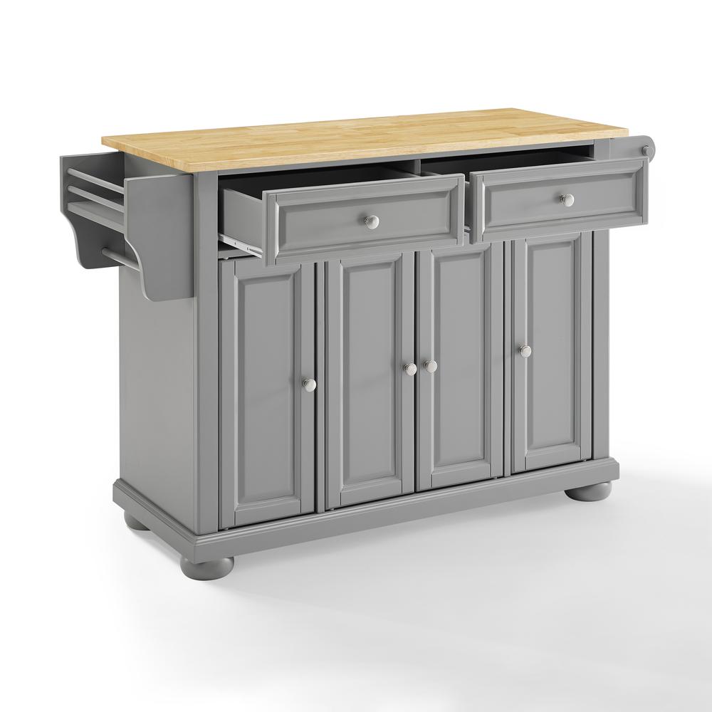 Alexandria Wood Top Kitchen Island/Cart Gray/Natural. Picture 11