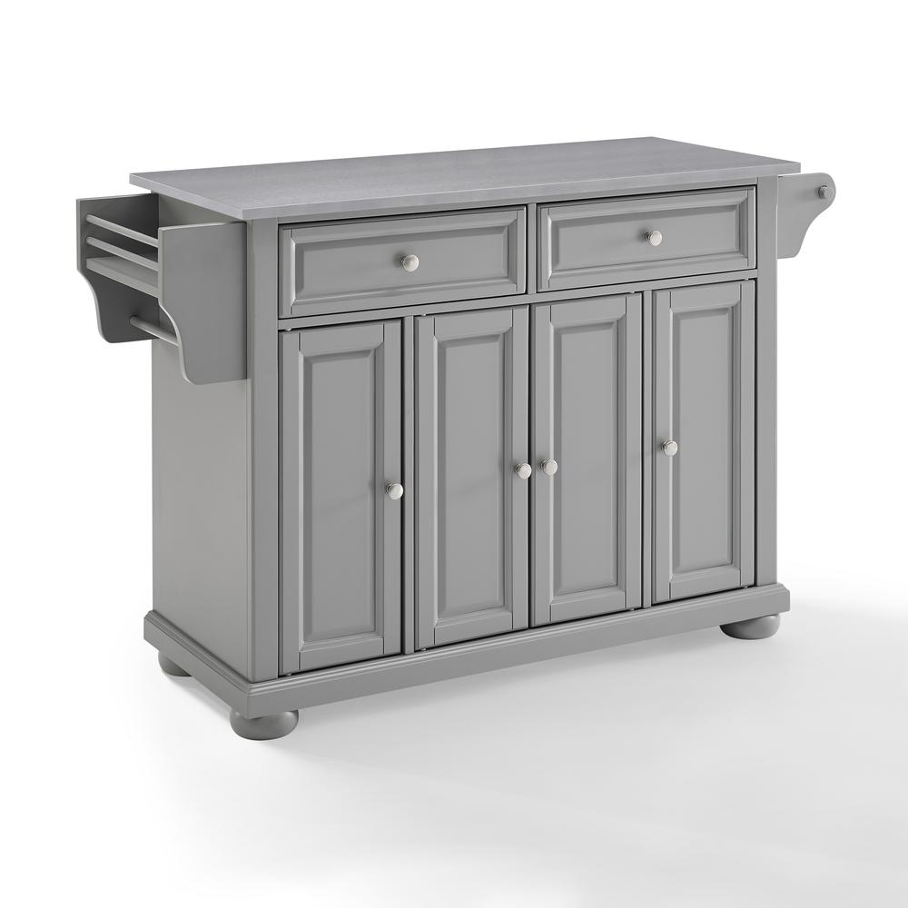 Alexandria Stainless Steel Top Kitchen Island/Cart Gray/Stainless Steel. Picture 8