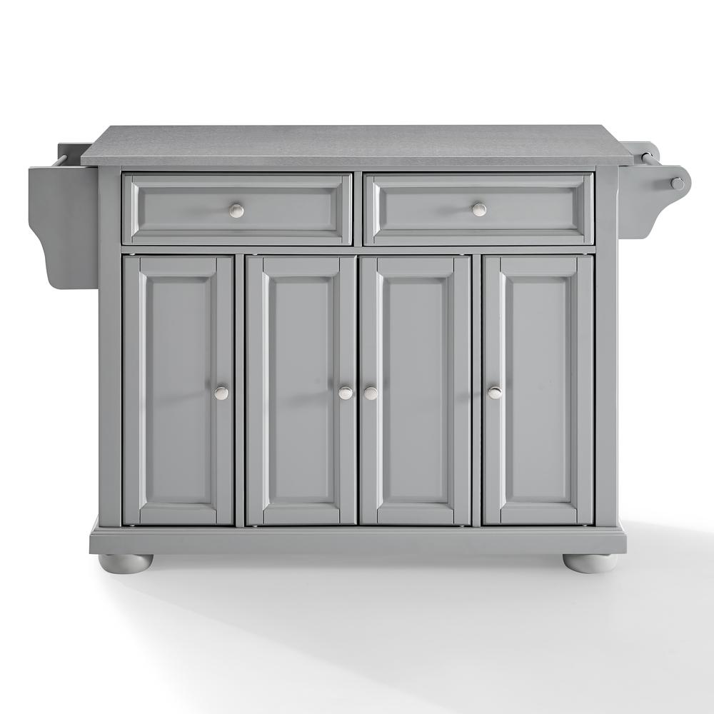 Alexandria Stainless Steel Top Kitchen Island/Cart Gray/Stainless Steel. Picture 9