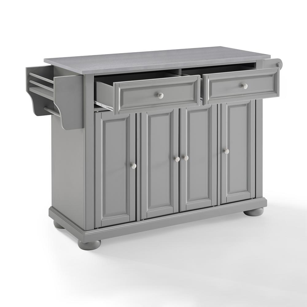 Alexandria Stainless Steel Top Kitchen Island/Cart Gray/Stainless Steel. Picture 12