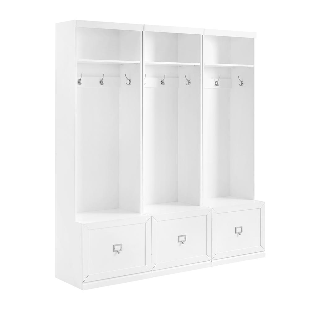 Harper 3Pc Entryway Set White - 3 Hall Trees. Picture 6