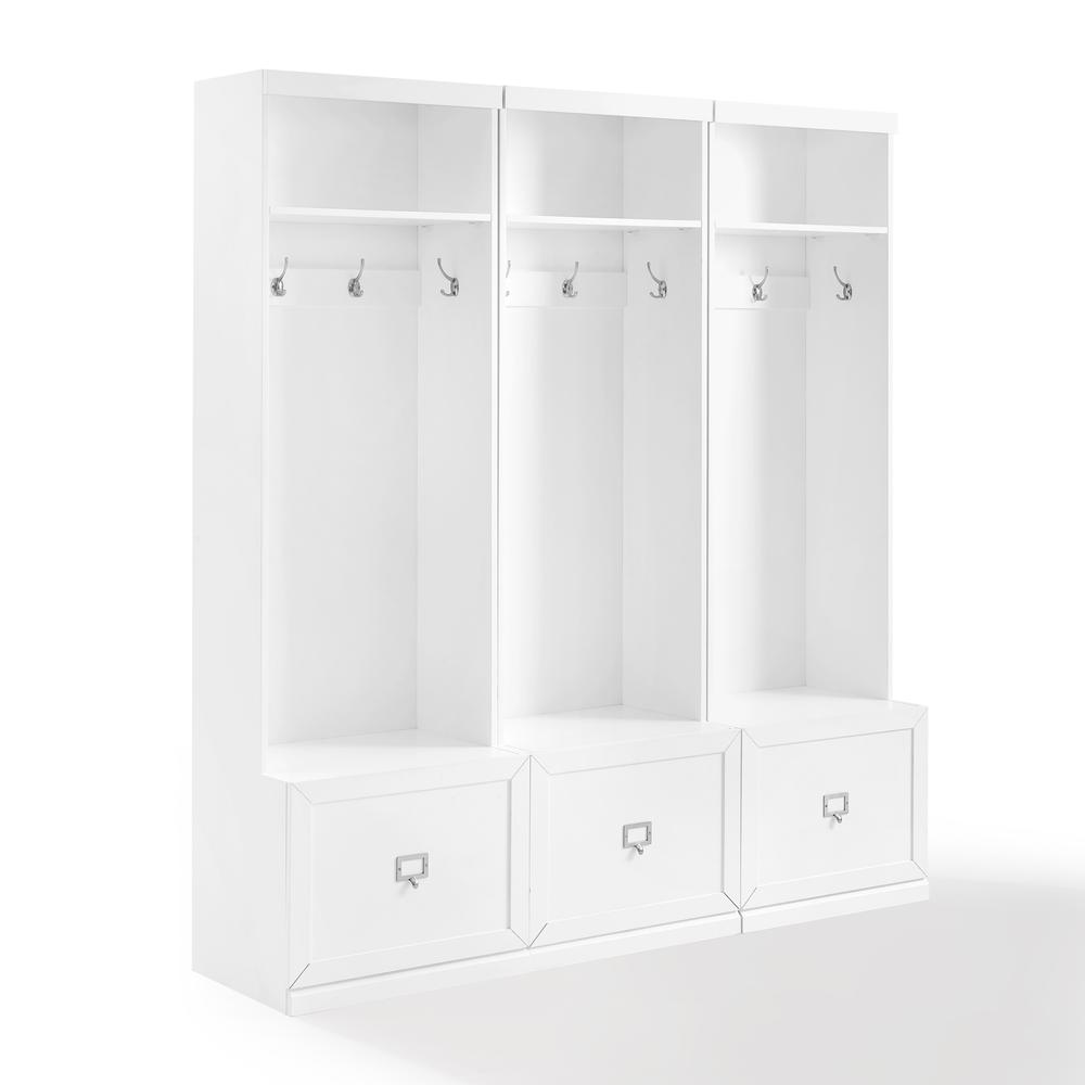 Harper 3Pc Entryway Set White - 3 Hall Trees. Picture 3
