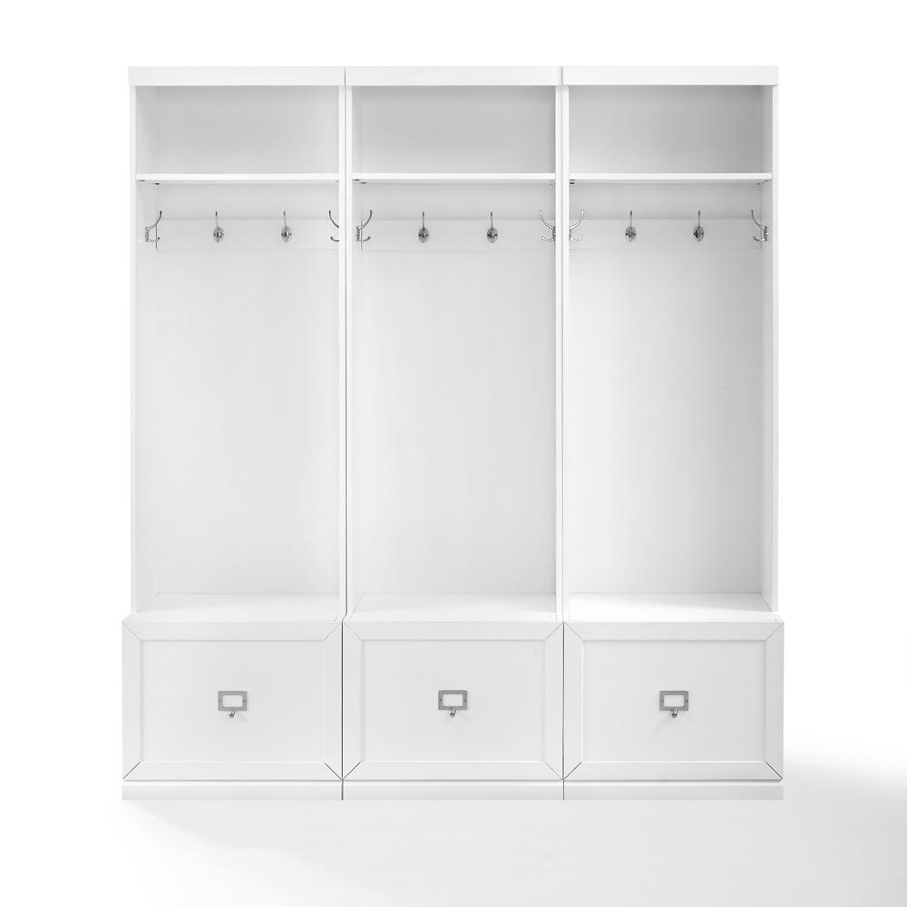 Harper 3Pc Entryway Set White - 3 Hall Trees. Picture 13