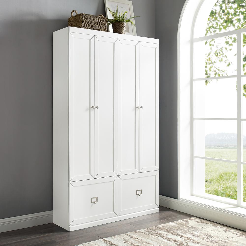 Harper 2Pc Entryway Set White - 2 Pantry Closets. Picture 9