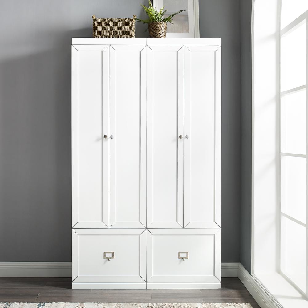 Harper 2Pc Entryway Set White - 2 Pantry Closets. Picture 14