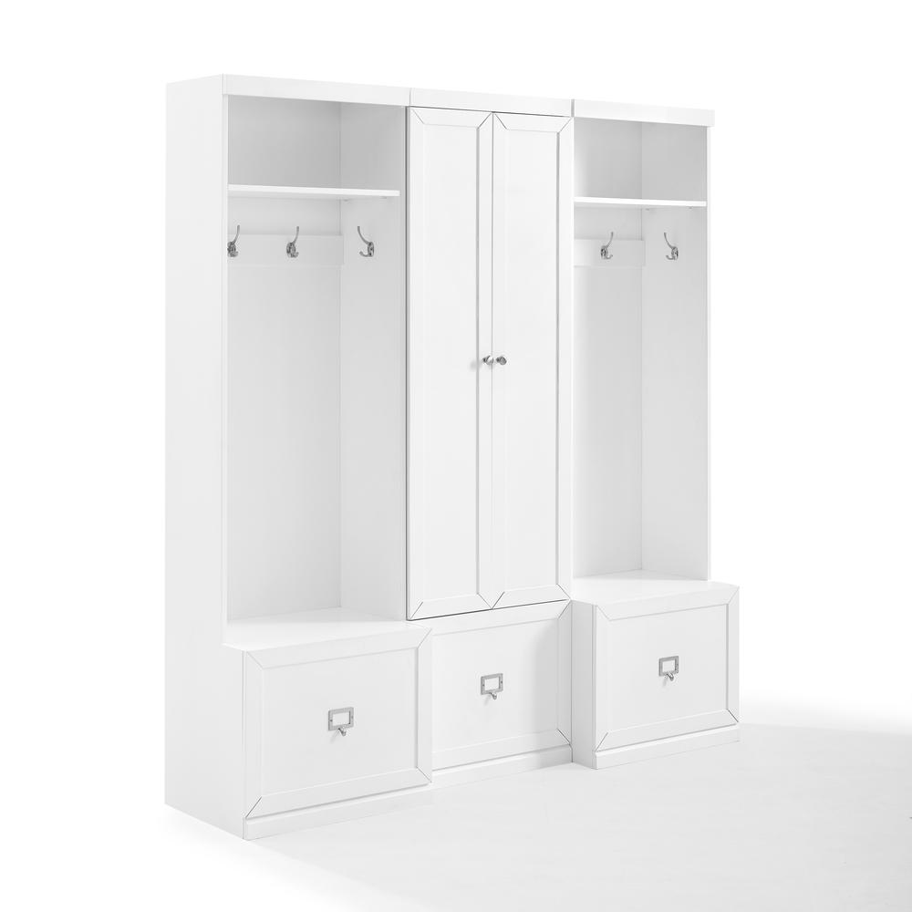 Harper 3Pc Entryway Set White - Pantry Closet & 2 Hall Trees. Picture 7