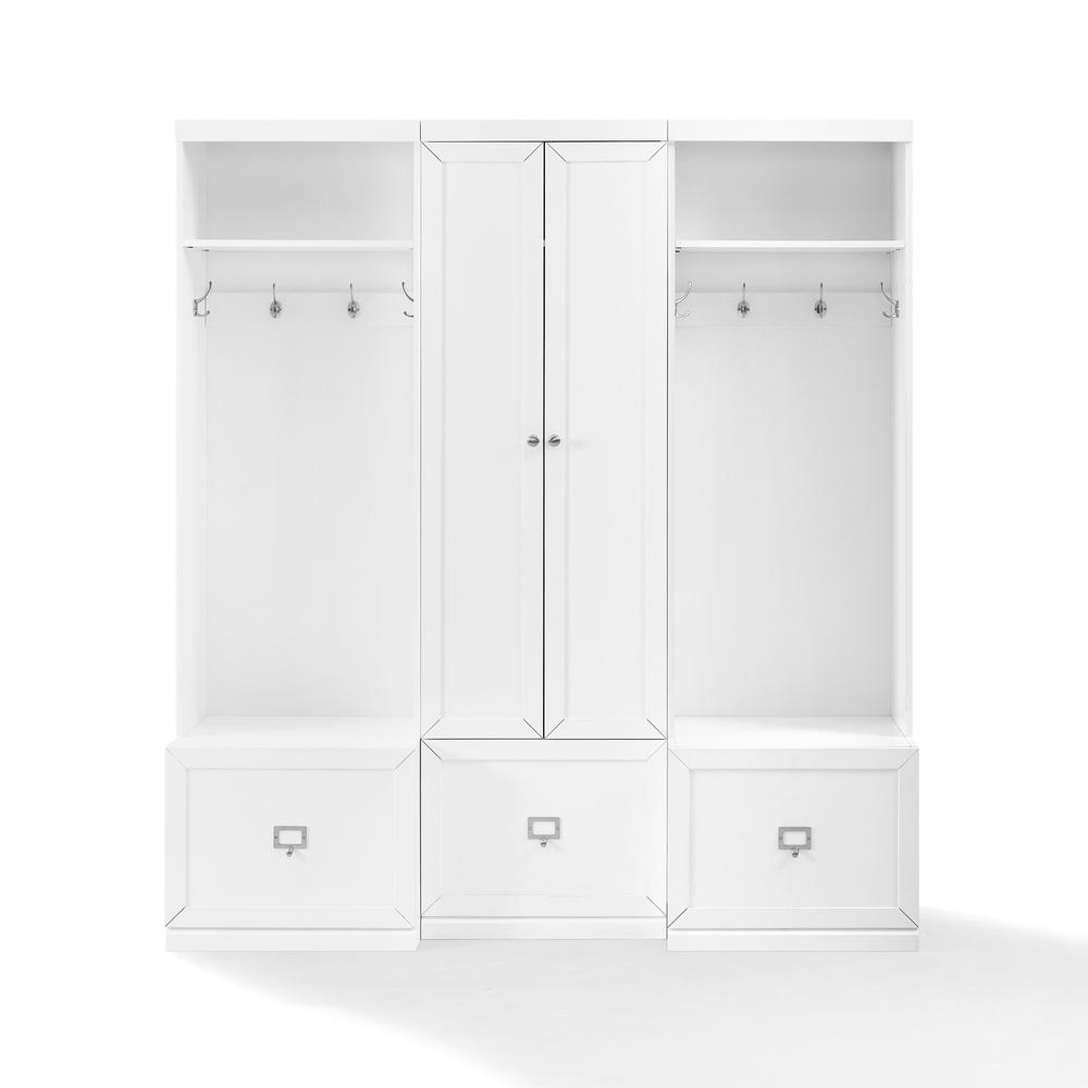 Harper 3Pc Entryway Set White - Pantry Closet & 2 Hall Trees. Picture 18
