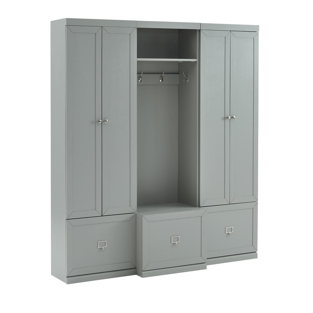 Harper 3Pc Entryway Set Gray - Hall Tree & 2 Pantry Closets. Picture 15