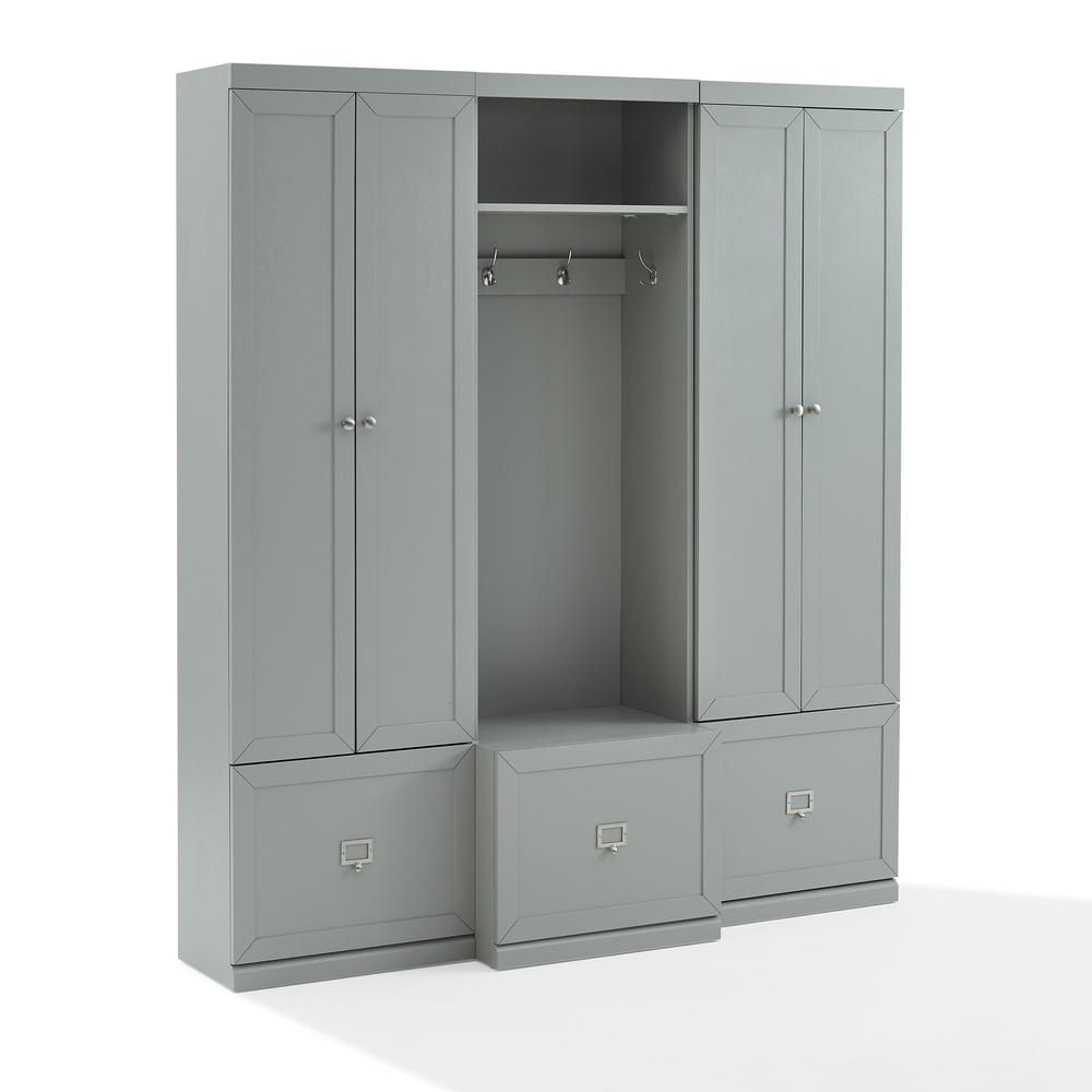 Harper 3Pc Entryway Set Gray - Hall Tree & 2 Pantry Closets. Picture 2