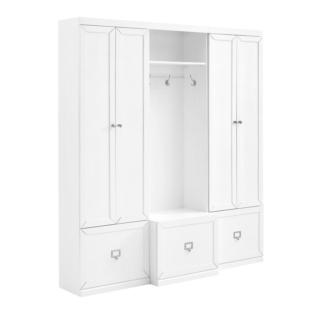 Harper 3Pc Entryway Set White - Hall Tree & 2 Pantry Closets. Picture 4