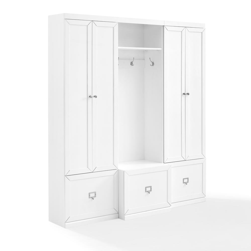 Harper 3Pc Entryway Set White - Hall Tree & 2 Pantry Closets. Picture 7
