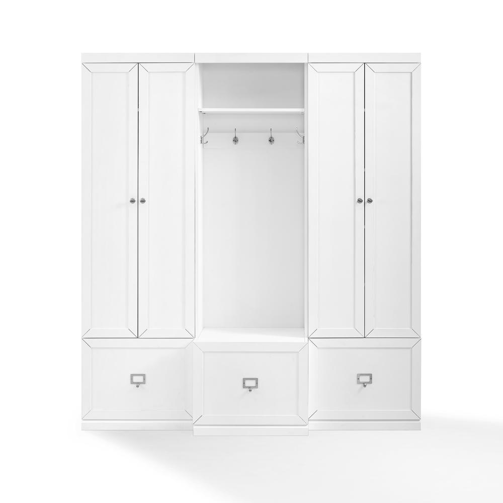 Harper 3Pc Entryway Set White - Hall Tree & 2 Pantry Closets. Picture 2