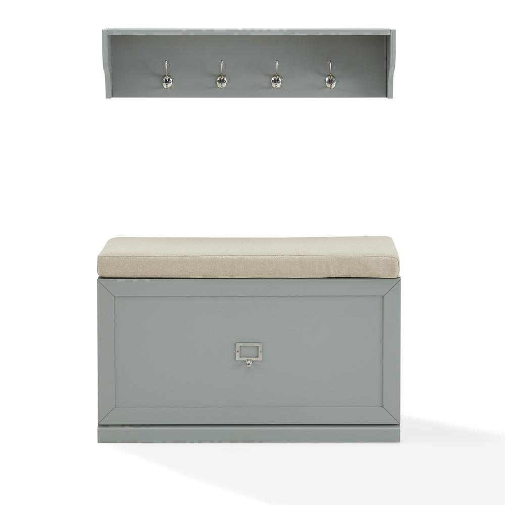Harper 2Pc Entryway Set Gray/Creme - Bench & Shelf. Picture 23