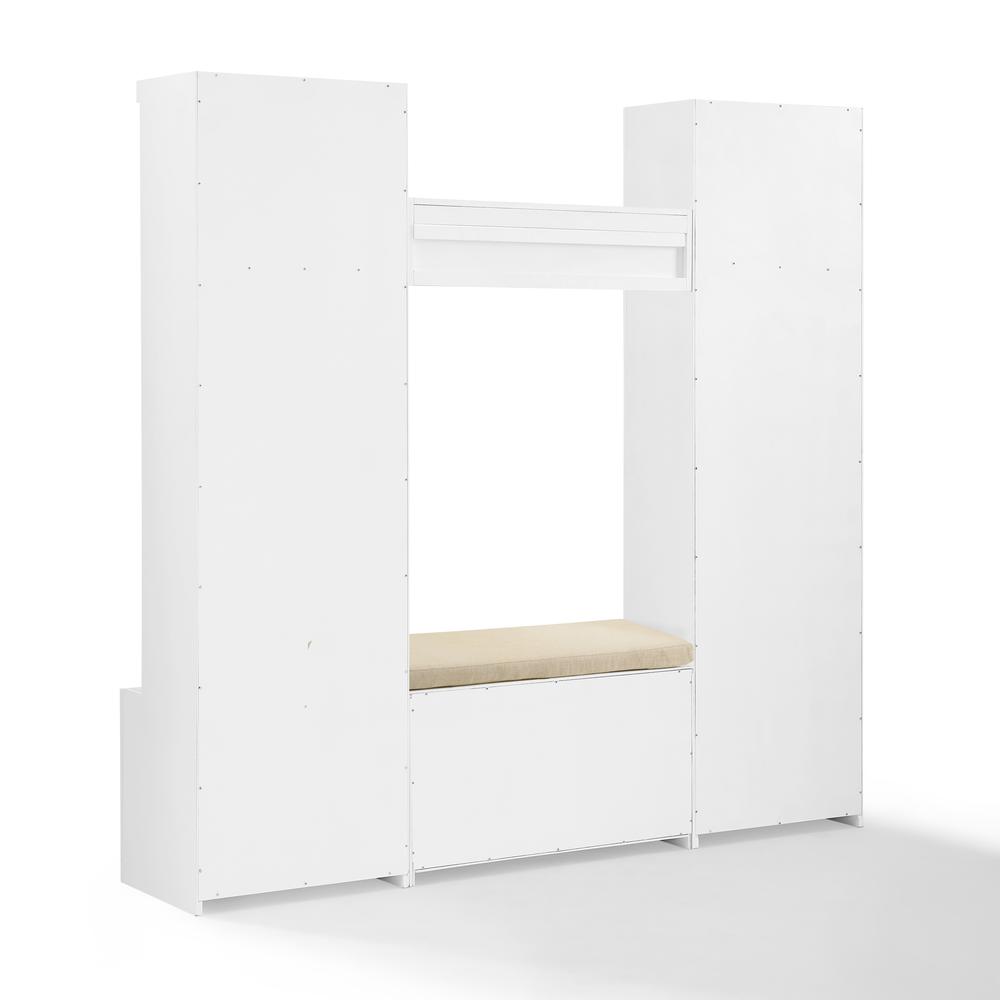 Harper 4Pc Entryway Set White - Bench, Shelf, Hall Tree, & Pantry Closet. Picture 10