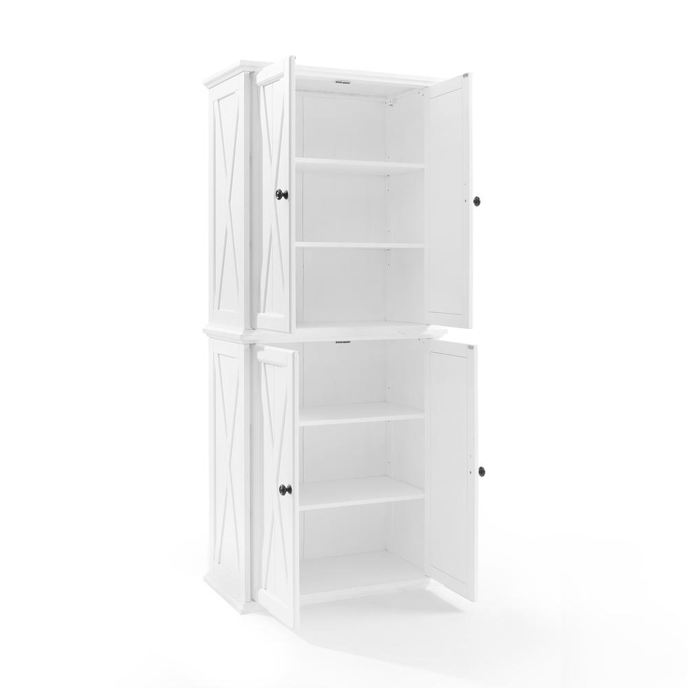 Clifton Tall Pantry Distressed White - 2 Stackable Pantries. Picture 6