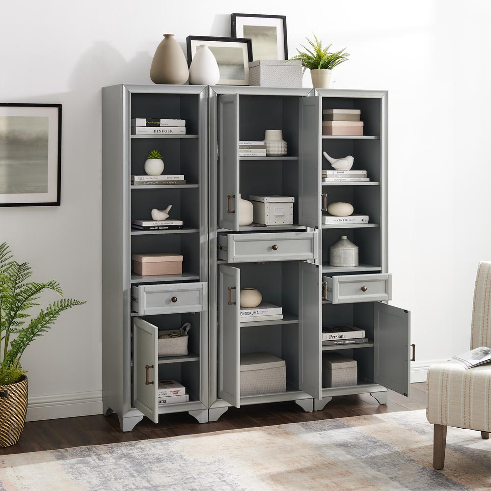 Tara 3Pc Pantry Set Distressed Gray - Pantry & 2 Linen Cabinets. Picture 2