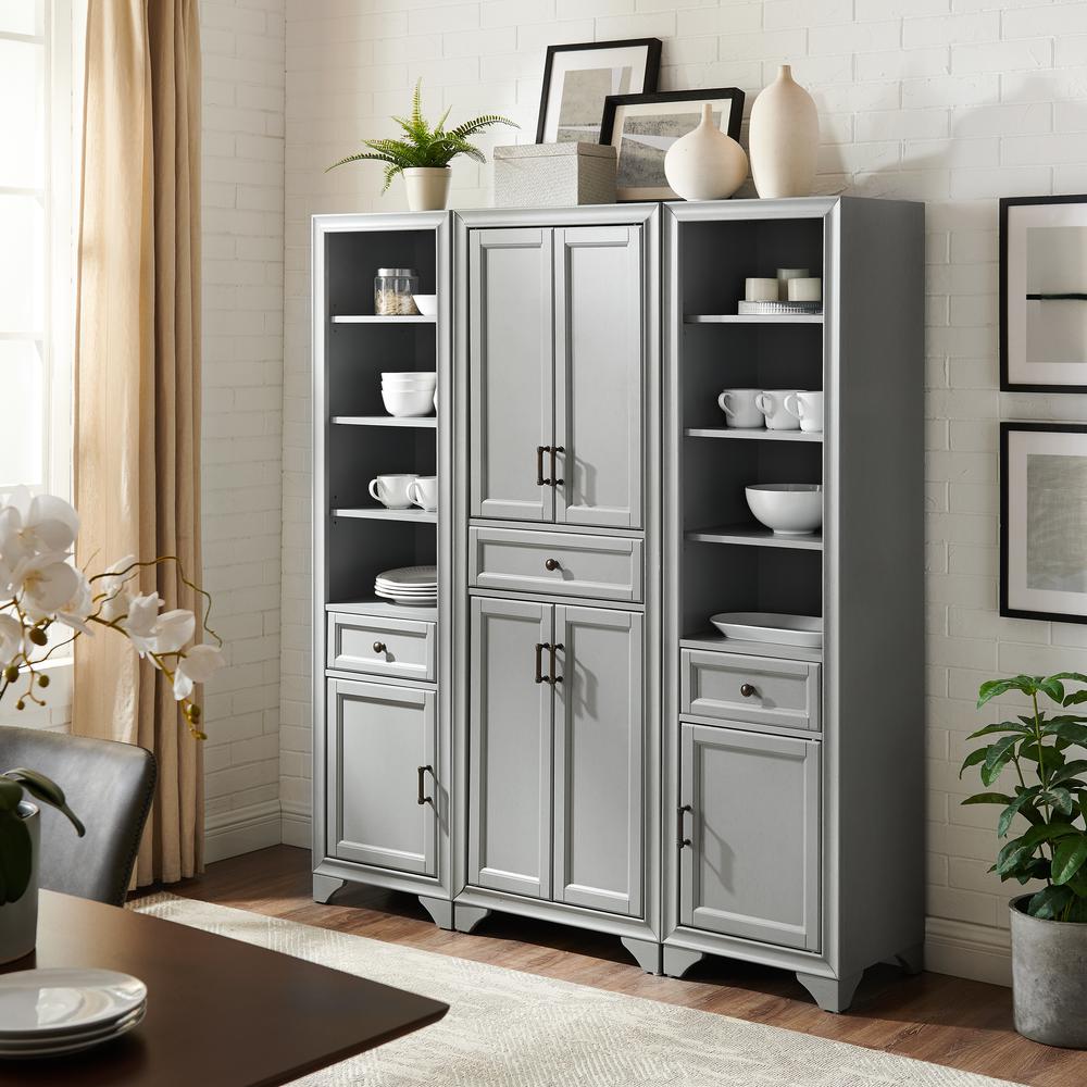 Tara 3Pc Pantry Set Distressed Gray - Pantry & 2 Linen Cabinets. Picture 4