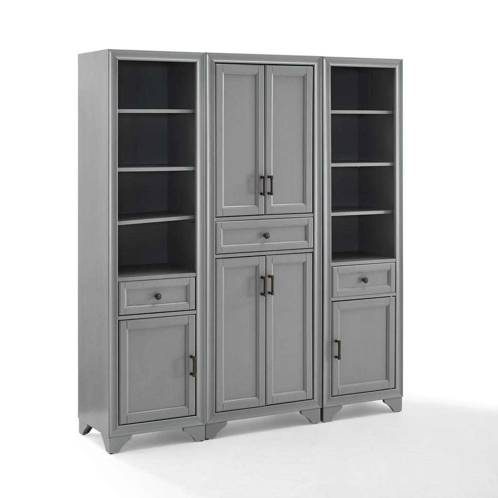 Tara 3Pc Pantry Set Distressed Gray - Pantry & 2 Linen Cabinets. Picture 9