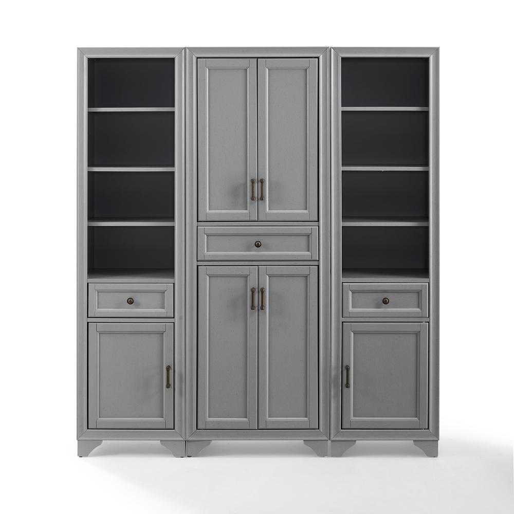 Tara 3Pc Pantry Set Distressed Gray - Pantry & 2 Linen Cabinets. Picture 10