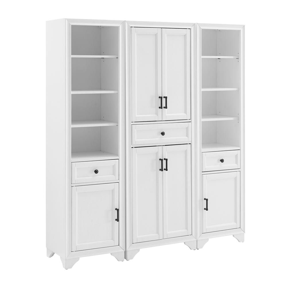 Tara 3Pc Pantry Set Distressed White - Pantry & 2 Linen Cabinets. Picture 7