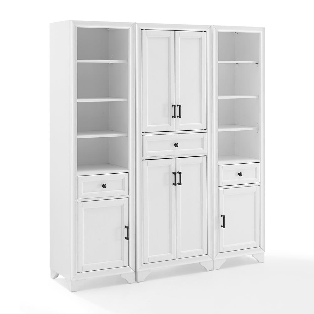 Tara 3Pc Pantry Set Distressed White - Pantry & 2 Linen Cabinets. Picture 9