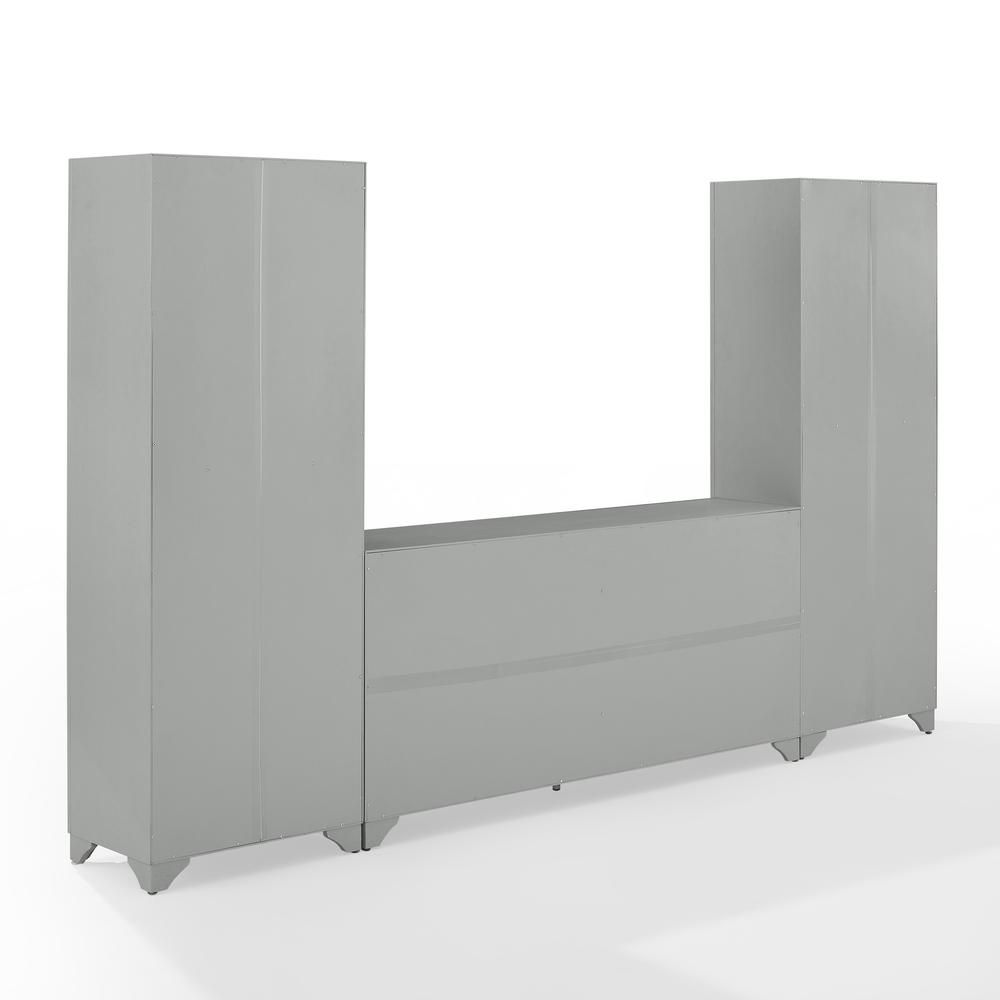 Tara 3Pc Sideboard And Pantry Set Distressed Gray - Sideboard & 2 Pantries. Picture 4